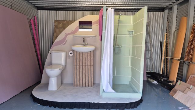 Verrijdbare badkamer met toilet -